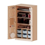 Musikschrank, 5 OH, Türen mit Instrumentenhalterungen, mit 6 Boxen, B/H/T 104,5x190x60cm 